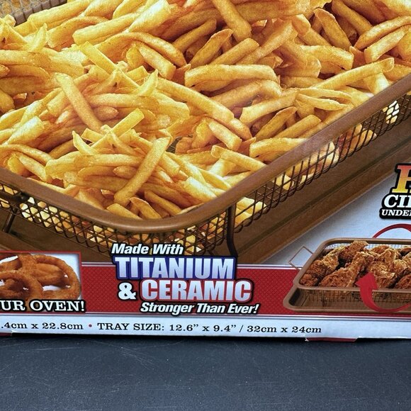 Gotham Steel Nonstick Crisper Tray Basket Oven Air-Fry Titanium Ceramic w Recipe - Picture 3 of 11